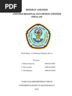 Download ANESTESI REGIONAL DAN SISTEM ANESTESI INHALASI by AfifMaulanaFirmansyah SN122570088 doc pdf
