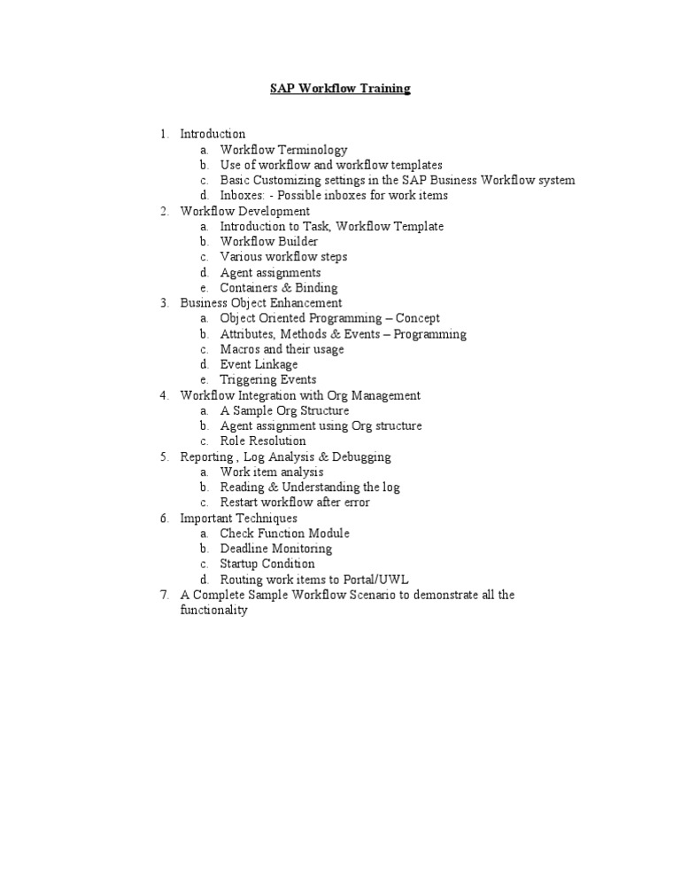 SAP Workflow Training Guide | PDF | Business