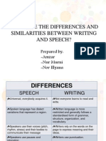 Writing And Speech Differences