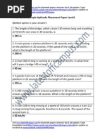 Sasken Sample Aptitude Placement Paper Level1