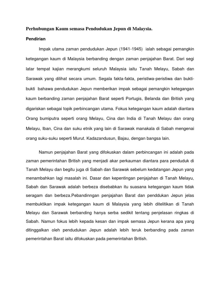 Surat Khabar Tentang Sejarah Kedatangan Jepun Ke Tanah Melayu