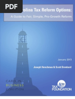 Download North Carolina Tax Reform Options A Guide to Fair Simple Pro-Growth Reform by Tax Foundation SN122602185 doc pdf