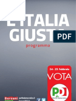 Programma Partito Democratico Elezioni 24-25 Febbraio 2013