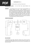 Experiment No: 1: Aim: Apparatus Required