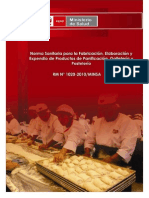 Norma sanitaria productos de panificación , pasteleria, galleteria MR 1020-2012-minsa