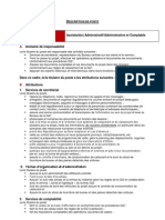 Description de Poste - Assistant Administratif Et Comptable - PACCS 2013