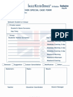 Teacher Special Case Form