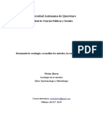  reconciliar los métodos, la realidad y la teoría, retomando la sociología