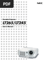 Download NEC LT265 Projector Manual by Dave Myers SN122676 doc pdf