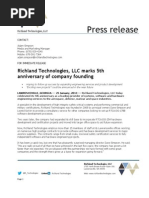 Richland Technologies 5th Anniversary Press Release