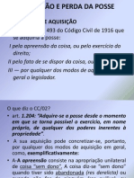 aula 3 - AQUISIÇÃO E PERDA DA POSSE