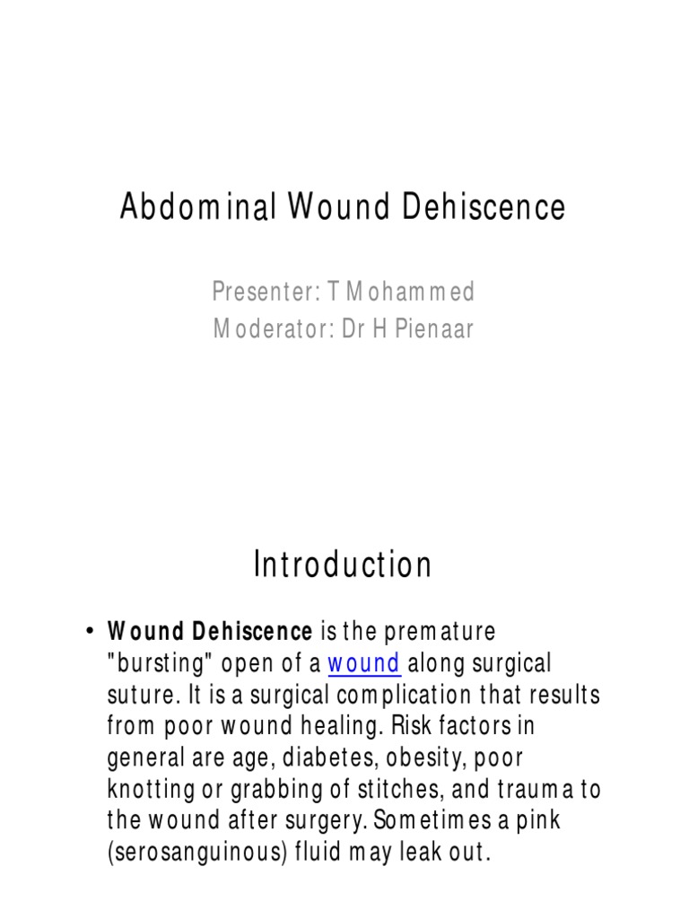 Abdominal Wound Dehiscence Surgery Wound