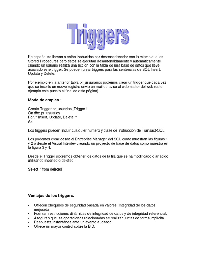 Triggers PDF | PDF | SQL | Servidor SQL de Microsoft