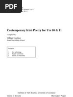 Contemporary Irish Poetry For Years 10 & 11