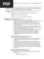 System Administrator Resume Sample