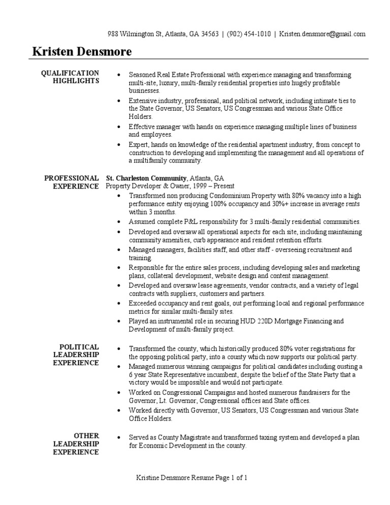 Real Estate Developer Resume Sample  United States 