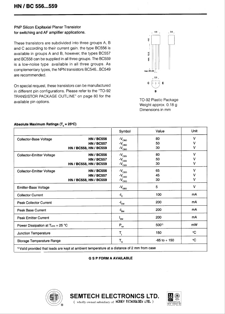 BC 558 | PDF