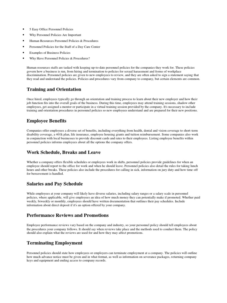 Policies | PDF | Payroll | Employee Benefits