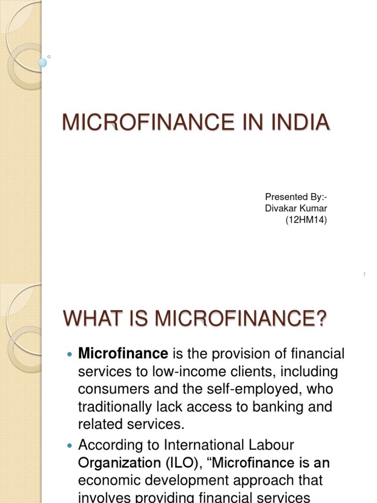 Microfinance in India PDF Microfinance Microcredit