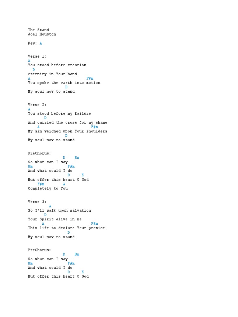 The Stand (hillsong) Song Structure Soul