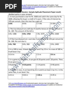 Thompson Reuters Sample Aptitude Placement Paper Level1