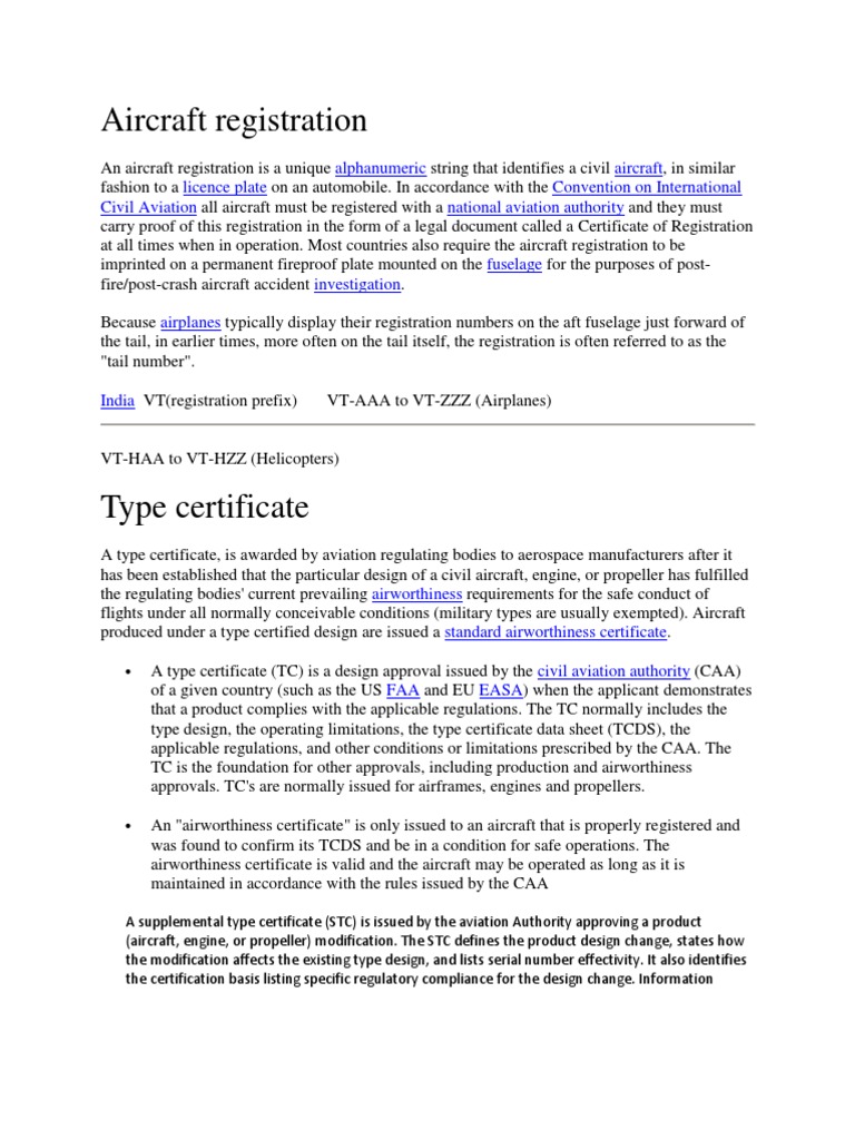 Aircraft Certification Federal Aviation Administration Aviation