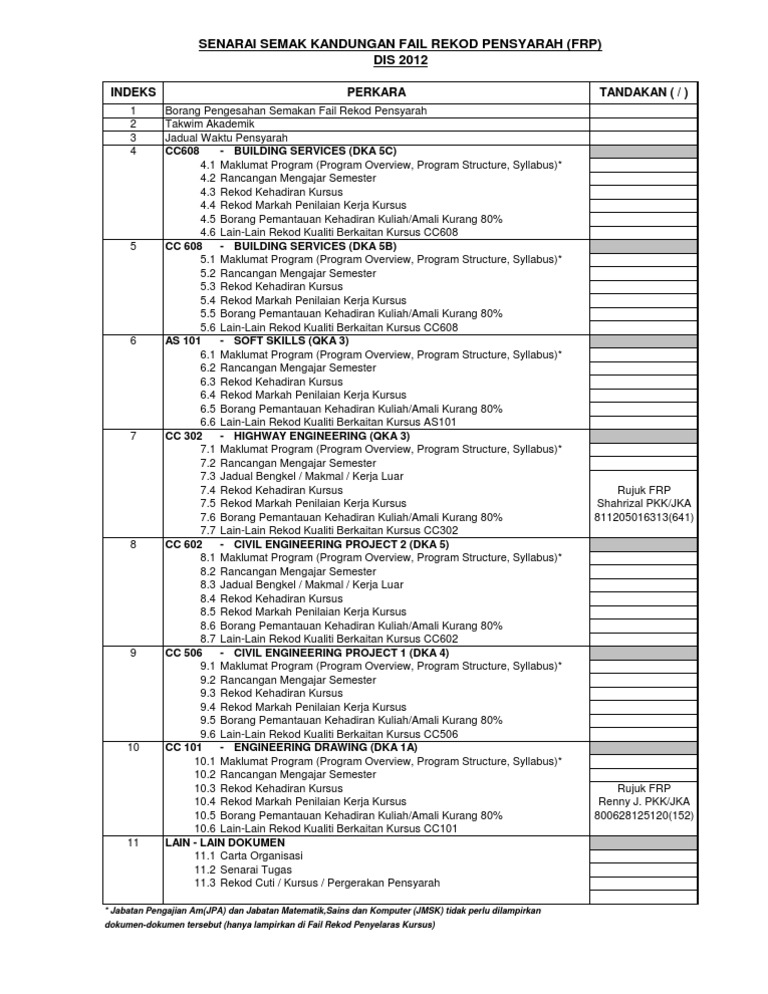 Checklist | PDF