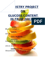 Chemistry Project On Glucose Content in Fruit Juices