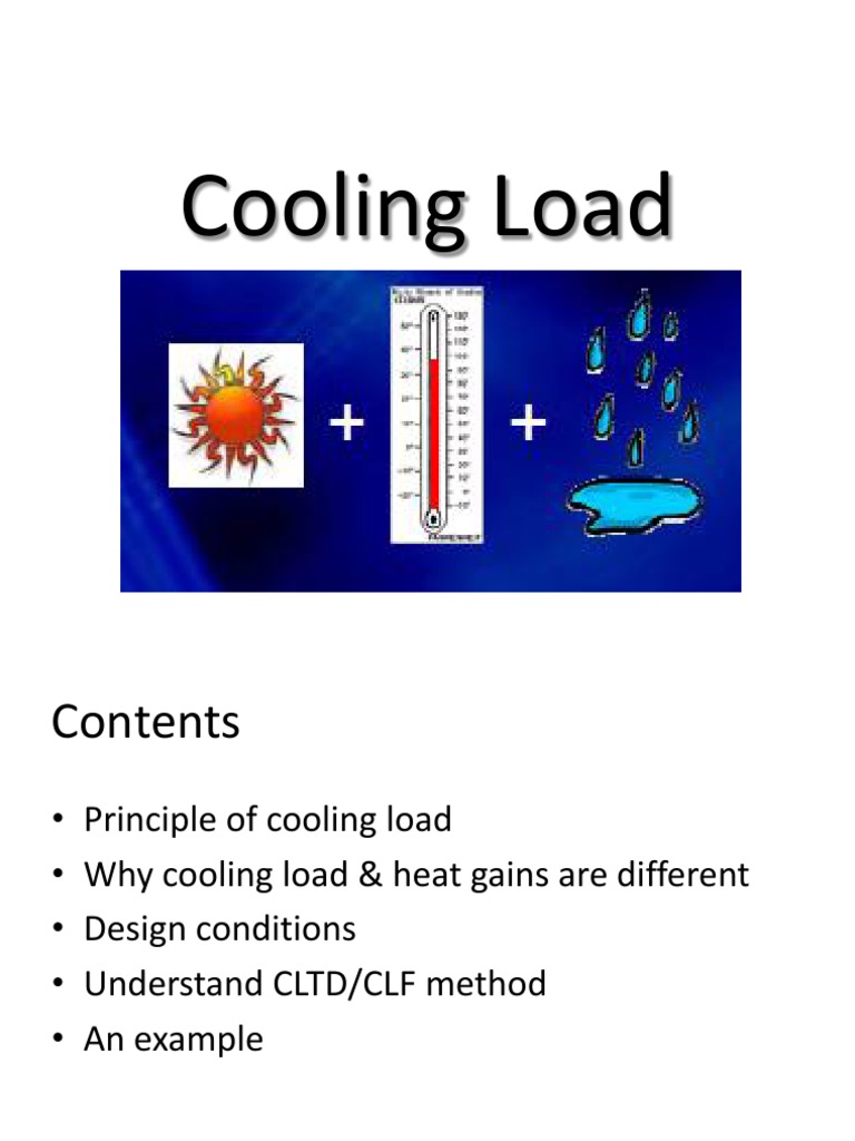 Cooling Load calculations Hvac Air Conditioning