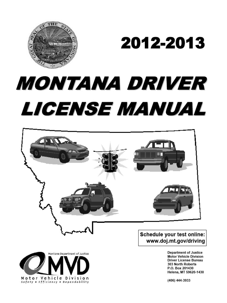 Montana - Driver License Manual - 2013. | Traffic | Driver's License