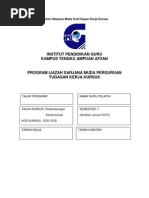 Contoh Halaman Muka Kulit Depan Kerja Kursus
