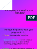 Simple Programming For The TI Calculator