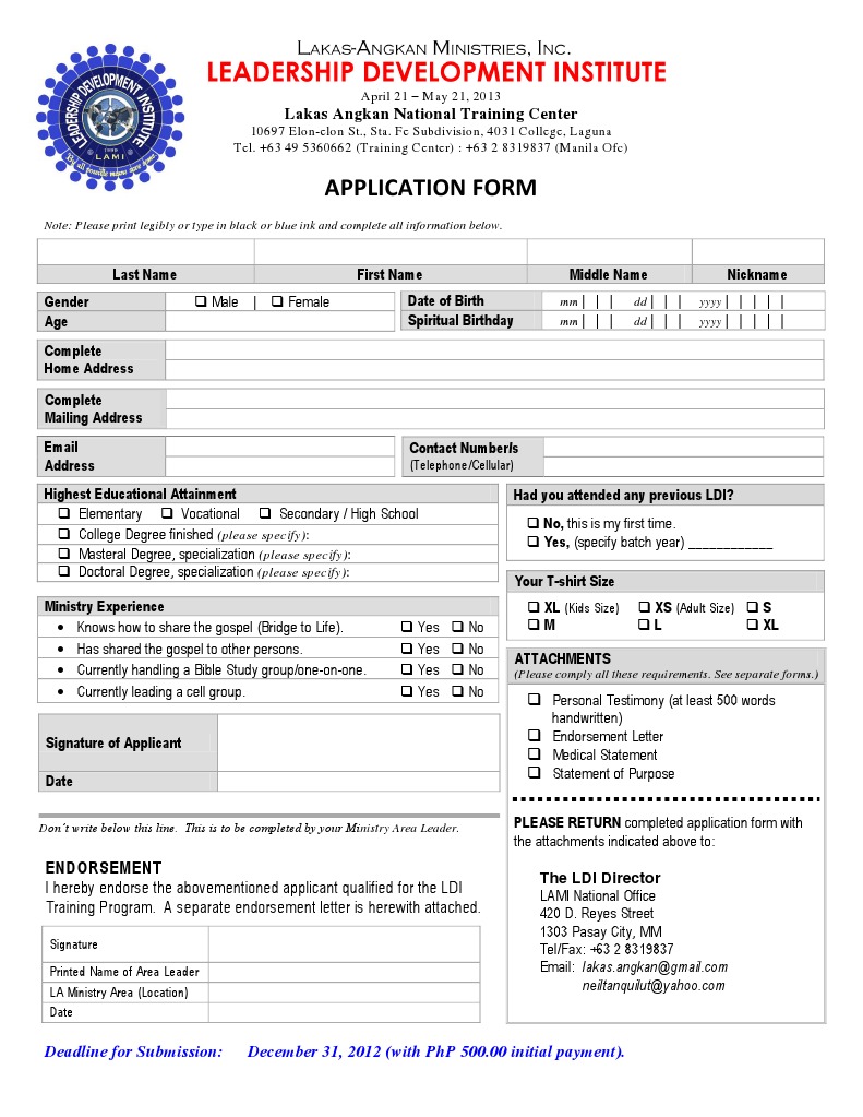 Ldi 2013 Application Form-Fin | PDF | Career & Growth | Social Science
