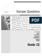 Sample Questions: Grade 12