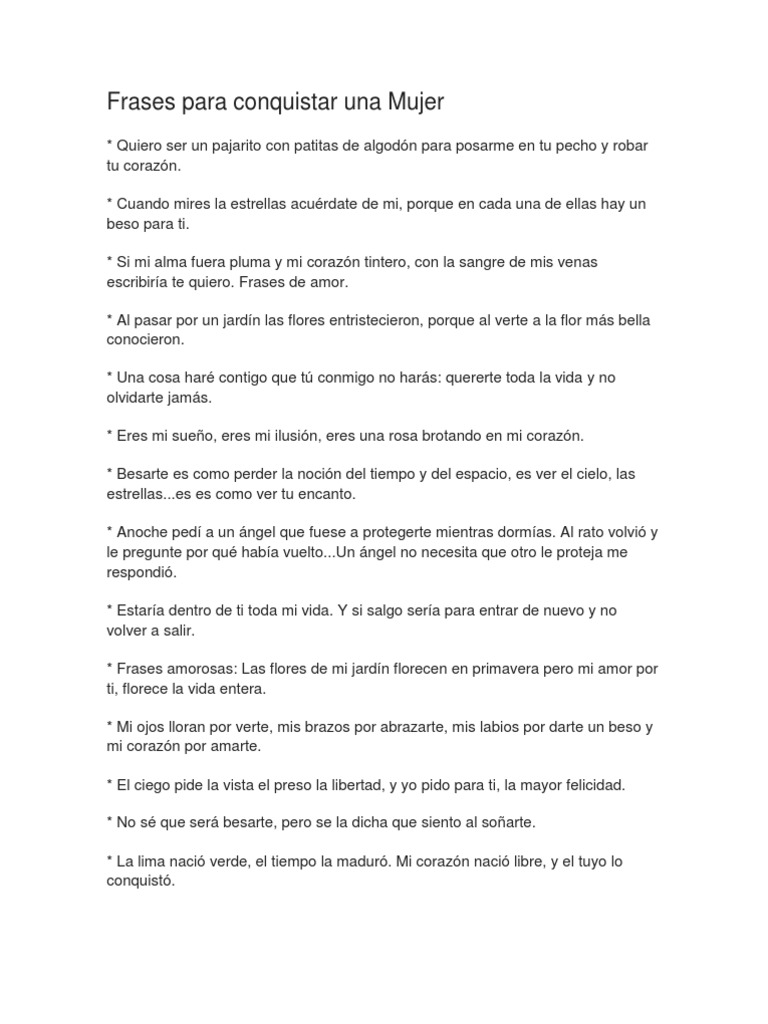 Frases para Conquistar Una Mujer | PDF | Felicidad | Amor, image size:768x1024