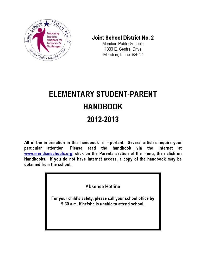 Elementary Handbook 2012 2013 Pdf Teachers Internet