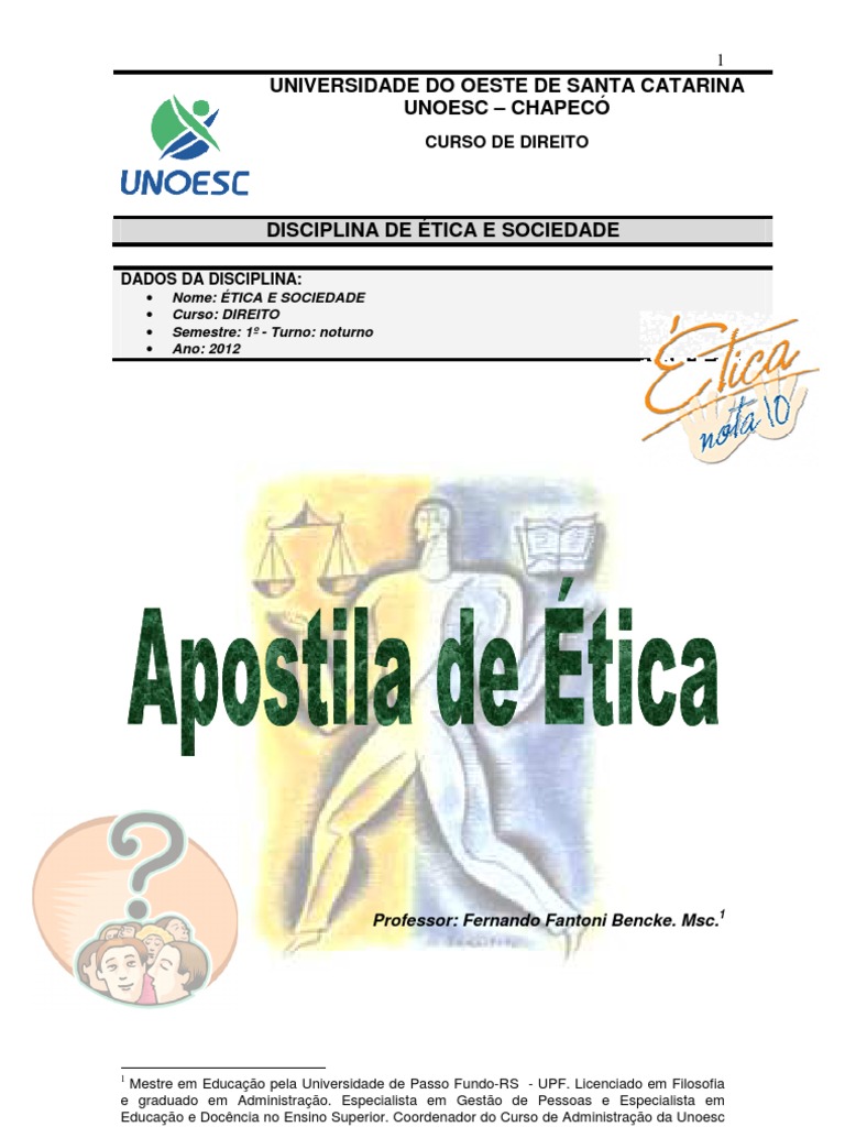 Apostila Geral de Ética - 2012 - DIREITO | PDF | Moralidade | Lei ...