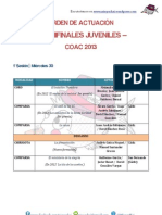 Orden Actuación Semifinal Juveniles 1