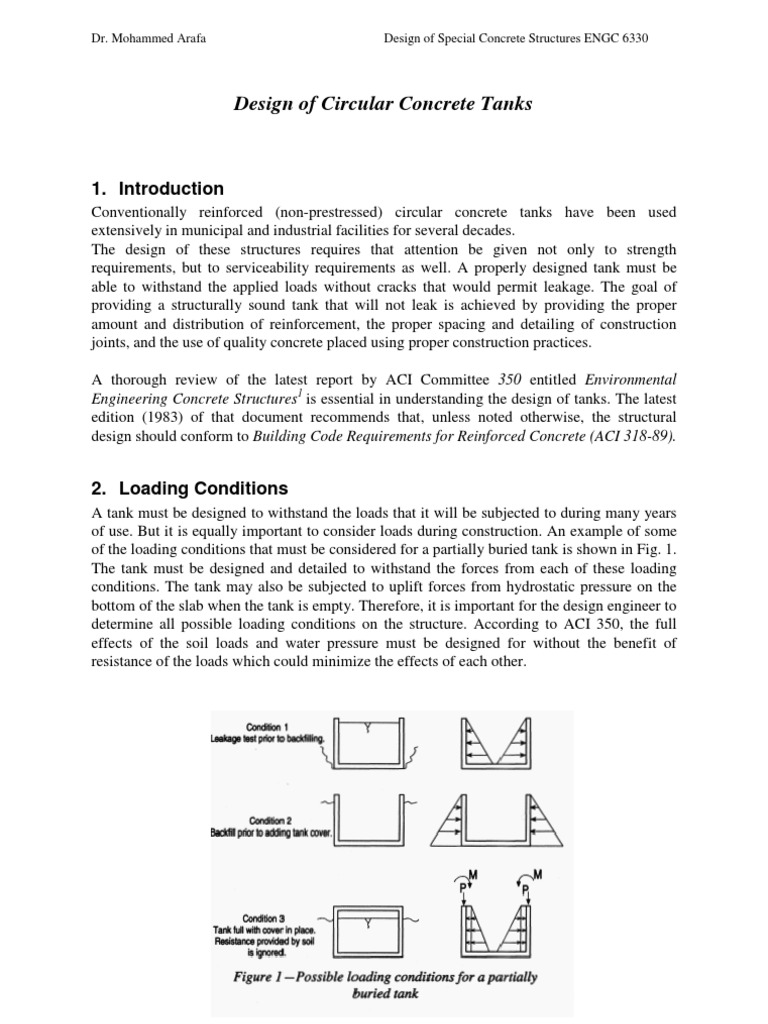 Circular Tank Design | Download Free PDF | Strength Of Materials | Concrete