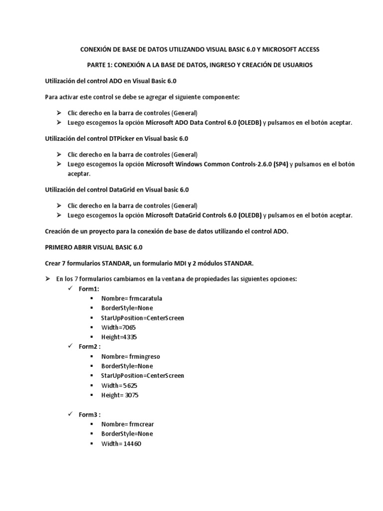 Conexión a Base de Datos en VB 6.0 | PDF | Active X Data Objects ...