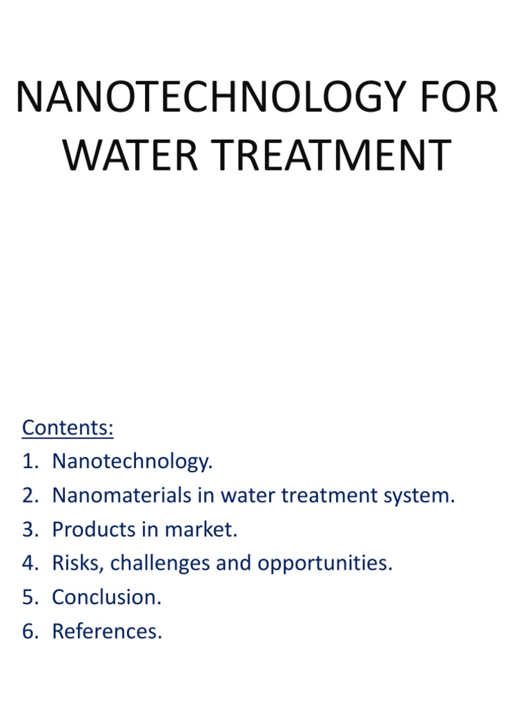 Nanotechnology in Water Treatment Solutions | PDF | Nanotechnology ...