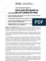 España tercer país ISO 9001