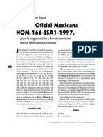 Norma Oficial Mexicana NOM-166-SSA1-1997,: Secretaría de Salud