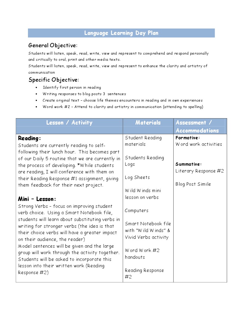 Language Learning Daily Activities Plan | PDF | Reading (Process) | Blog