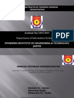 Department of Information Technology: Final Year Practical Training Seminar Presentation