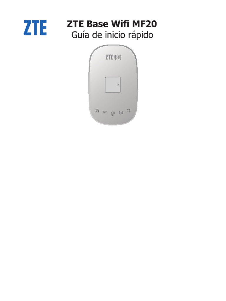 Guía de Router ZTE MF20 | PDF | Wifi | Red de computadoras
