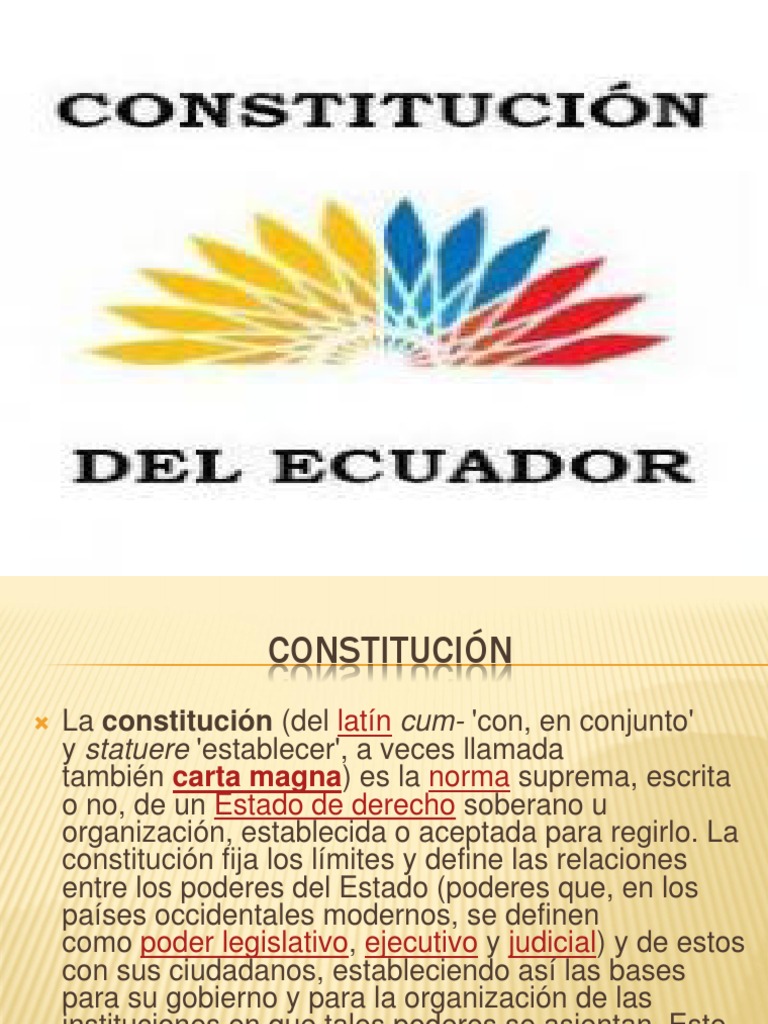 Constituciones Del Ecuador Constitución Ecuador