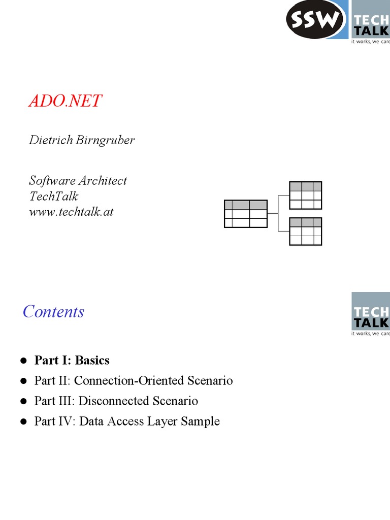 ADO.NET | PDF | Technology & Engineering