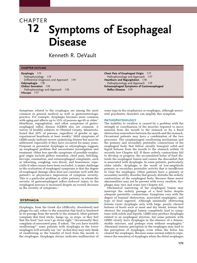 Esophageal Disease Symptoms | PDF | Gastroesophageal Reflux Disease ...
