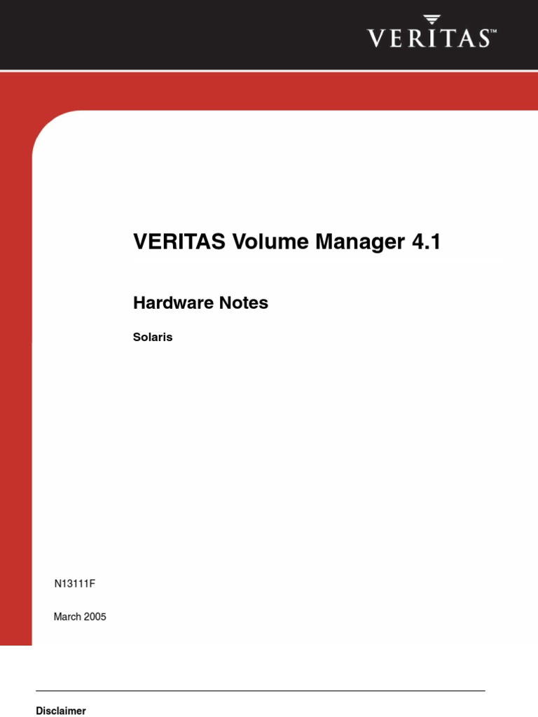 VERITAS Volume Manager 4.1: Hardware Notes | PDF | Command Line ...